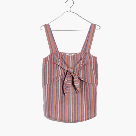 Madewell Tops - Madewell | Tie-Front Cami Top in Rainbow Stripe Size 10 *NWOT*